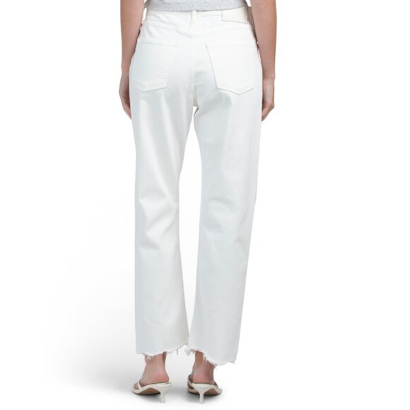 MOUSSY VINTAGE White Made In Japan Aurora Wide Straight Cropped Jeans - Picture 2 of 2